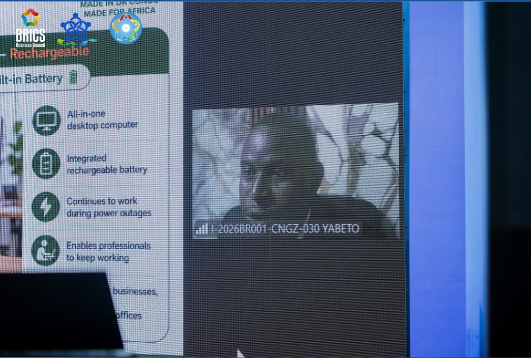 Rodrigue Disolokele, le PDG de Yabéto Tech Congo, en vidéo-conférence depuis Kinshasa à ce concours 